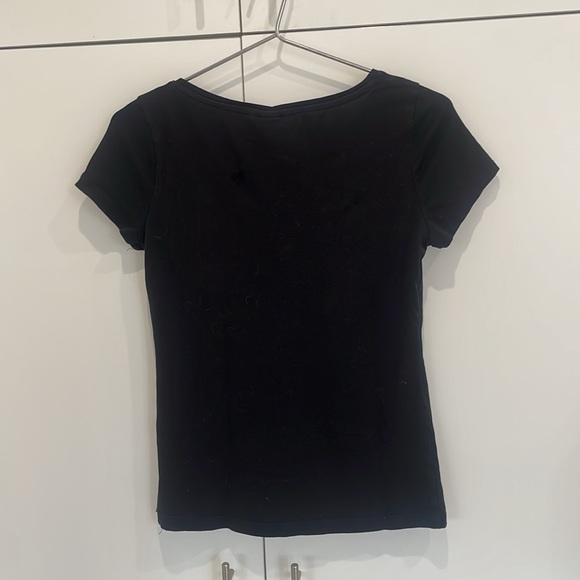 Black Short Sleeve V-Neck T - Picture 5 of 6